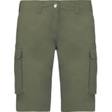 Kariban - K756 - Damesbermuda - Light khaki - 100% Katoen - Diverse Zakken