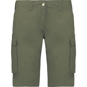 Kariban - K756 - Damesbermuda - Light khaki - 100% Katoen - Diverse Zakken