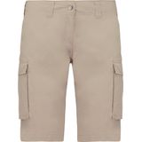 Kariban - K756 - Damesbermuda - Beige - 100% Katoen - Diverse Zakken