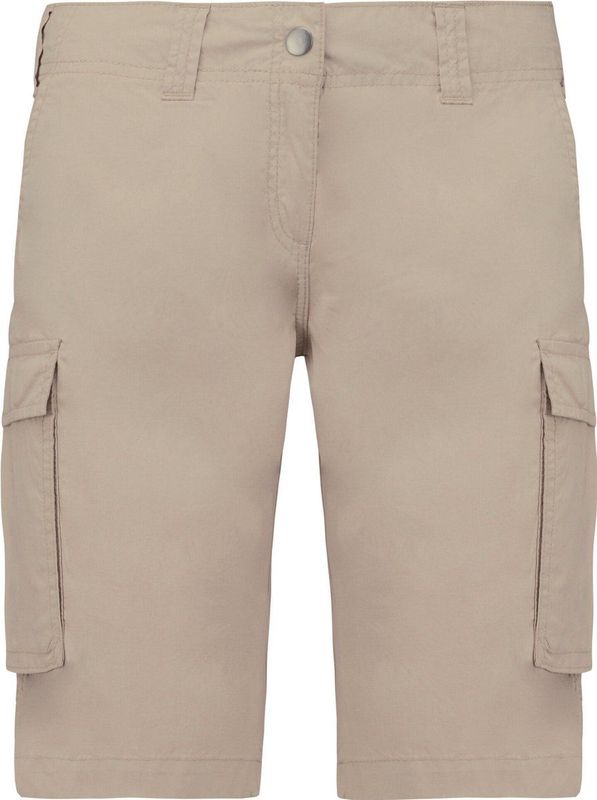 Kariban - K756 - Damesbermuda - Beige - 100% Katoen - Diverse Zakken
