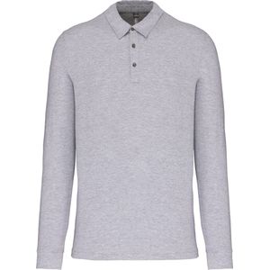 Herenpolo lange mouwen van jersey katoen Kariban Oxford Grijs - XL