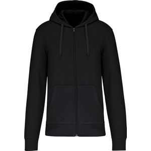 Ecologische Herenhoodie met capuchon en ritssluiting Kariban Zwart