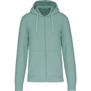 Ecologische Herenhoodie met capuchon en ritssluiting Kariban Sage Groen