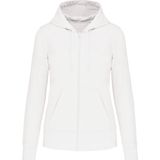 Kariban - K4031 - Damessweater - White - Ecologisch met Capuchon en Ritssluiting
