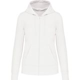 Kariban - K4031 - Damessweater - White - Ecologisch met Capuchon en Ritssluiting