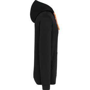 Kariban Hooded sweater met contrasterde capuchon K446 - Black / Orange