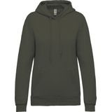 Kariban Eco damessweater met capuchon K473 - Dark Khaki