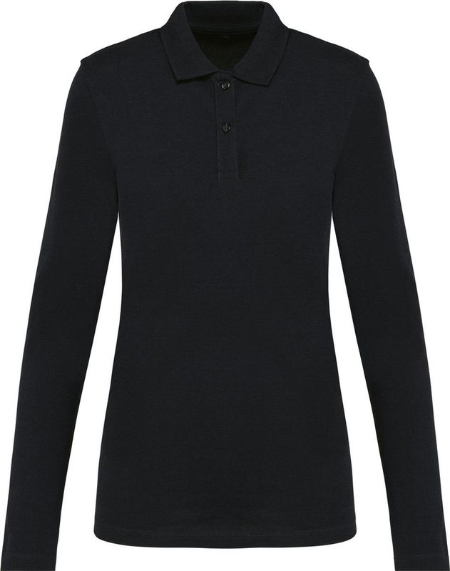 Kariban - Premium Supima® - Damespolo - Black - Lange Mouwen