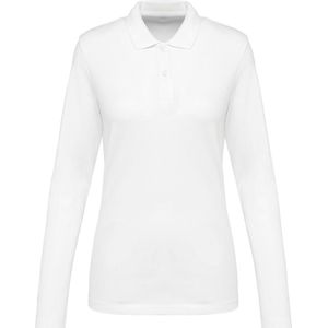 Kariban - Premium Supima® - Damespolo - White - Lange Mouwen