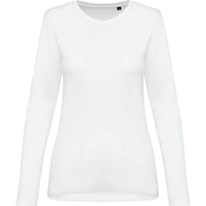 Kariban - Premium Supima® - Dames-T-shirt - Wit - Lange Mouwen