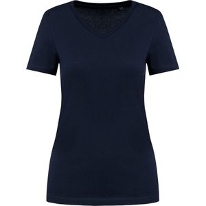 T-shirt - Wit - 100% Katoen - V-hals - Rechte Snit