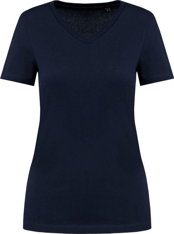 T-shirt - Wit - 100% Katoen - V-hals - Rechte Snit