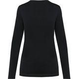 Kariban - Premium Supima® - Dames-T-shirt - V-hals - Lange Mouwen - Zwart