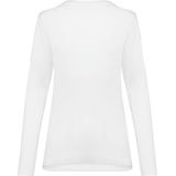 Kariban - Premium Supima® - Dames-T-shirt - V-hals - Lange Mouwen - Wit
