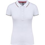 Kariban - Damespolo K251 - Korte Mouwen - Wit - Rood - Groen