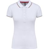 Kariban - Damespolo K251 - Korte Mouwen - Wit - Rood - Groen