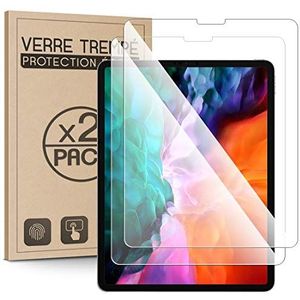 Karylax [2 stuks] displaybeschermfolie van gehard glas (hardheidsgraad 9H, 3D-touch, 100% transparant), krasbestendig gehard glas voor Apple iPad Pro 12.9 2020-12,9 inch