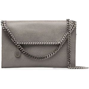 Stella McCartney, Tassen, Dames, Grijs, ONE Size, Polyester, Grijze Clutch Tas Falabella Stijl