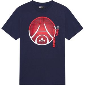 PSG Big Logo T-shirt Heren - Voetbal T-Shirt - Paris Saint-Germain - Blauw - 100 Katoen