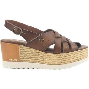 CHATTAWAK Dames 9JUSTINECHOCO38 sandalen met hak, chocoladebruin, 38 EU, Chocolade, 38 EU