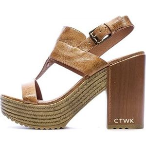 Chattawak Hanna Camel sandalen voor dames, Bruin