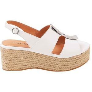 CHATTAWAK Dames 11GRAZIABLANC38 sandalen met hak, wit, 38 EU, Wit, 38 EU