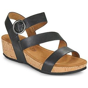 Comfortabele sandalen met sleehak Lilou CHATTAWAK. Synthetisch materiaal. Maten 36. Zwart kleur