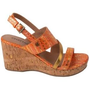 CHATTAWAK Dames 15COLOMAORANGE36 sandalen met hak, oranje, 36 EU, Oranje, 36 EU