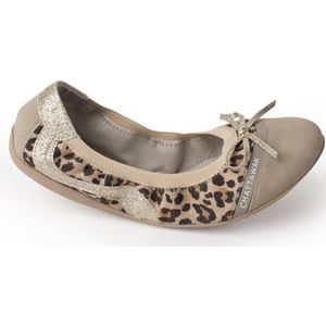 CHATTAWAK Platte ballerina's voor dames, 15PUERTOLEOPARD38, beige, maat 37, beige, 37 EU, Beige