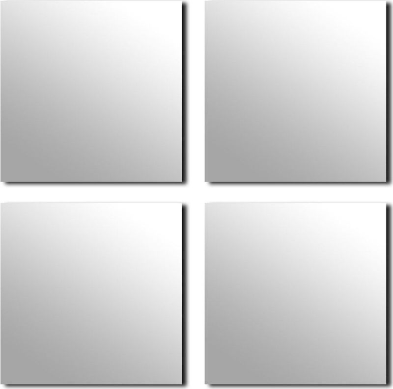 Tendance - Plak Spiegel Tegels - Glas - 20 x 20 cm - Vierkant - Zelfklevend - 4 Stuks