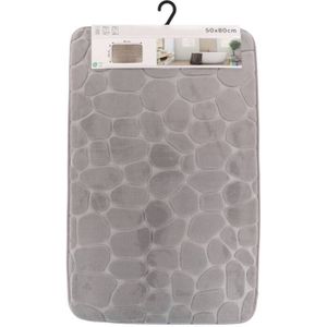 Tendance Badmat mat Pebble - microfiber - Memory Foam - lichtgrijs - 50 x 80 cm - antislip - badkame
