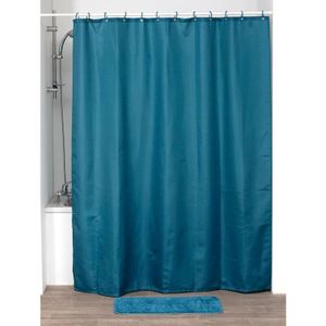 Tendance Douchegordijn Basic Elegance - met ringen - blauw - polyester - 180 x 200 cm - wasbaar