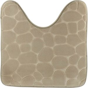 Formgedächtnis-wc-konturmatte aus mikrofaser kiesel 45x50 cm - taupe Tendance