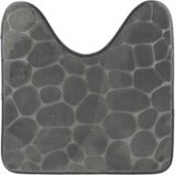 Tendance Toiletmat/wc mat Pebble - microfiber - Memory Foam - donkergrijs - 45 x 50 cm - badkamer mat