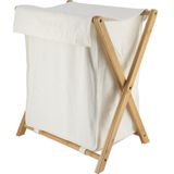 Wasmand - Wit - Bamboe - Inklapbaar - Compact