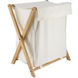 Wasmand - Wit - Bamboe - Inklapbaar - Compact