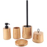 Tendance - WC/Toiletborstel - Bamboe Hout - Zwart - 37 x 11 cm