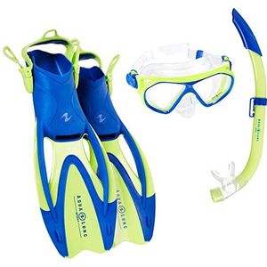 Aqua Lung Sport Uniseks, jongerenoorchin-set bestaande uit masker, snorkel en zwemvliezen, lichtgroen/lichtblauw, M