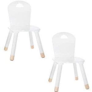 AC-Déco 2 stoelen voor kinderen, wolk, 28 x 50 x 28 cm, wit