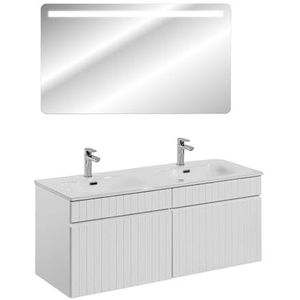 COMAD Meubelset dubbele wastafels om in te bouwen met spiegel - 120 cm - Emblematic White