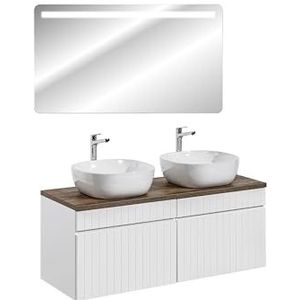 COMAD Meubelset dubbele wastafels om neer te zetten met spiegel - 160 cm - Emblematic White