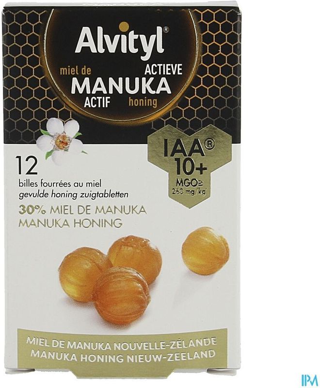 Alvityl - Gevulde Zuigtabl - Manuka Iaa 10+ - 12 Stuks
