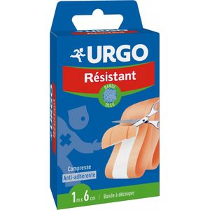 Urgo - Duurzame snijband â€“ stoffen band â€“ anti-aanbak-kompres â€“ 1 m x 6 cm