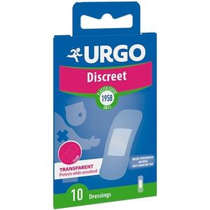 Urgo - DISCRETE Pleister - Transparante afzonderlijke pleisters ter bescherming van de bovenste wonden - 1 maat - 10 verbanden