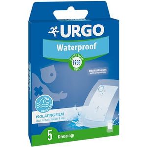Urgo - Waterdichte pleister - afzonderlijke pleisters ter bescherming van bovenste wonden - 1 maat - 5 verbanden
