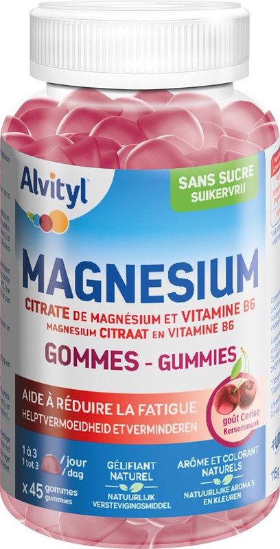 Alvityl - Magnesium Gummies - Kersensmaak - Suikervrij - 60 Stuks
