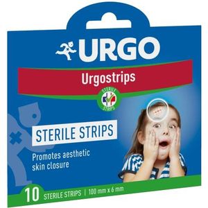 Urgo Strips Voorgesneden gesteriliseerde strips, zelfklevend, vlies, 10 stuks, 100 x 6 mm, 10 stuks