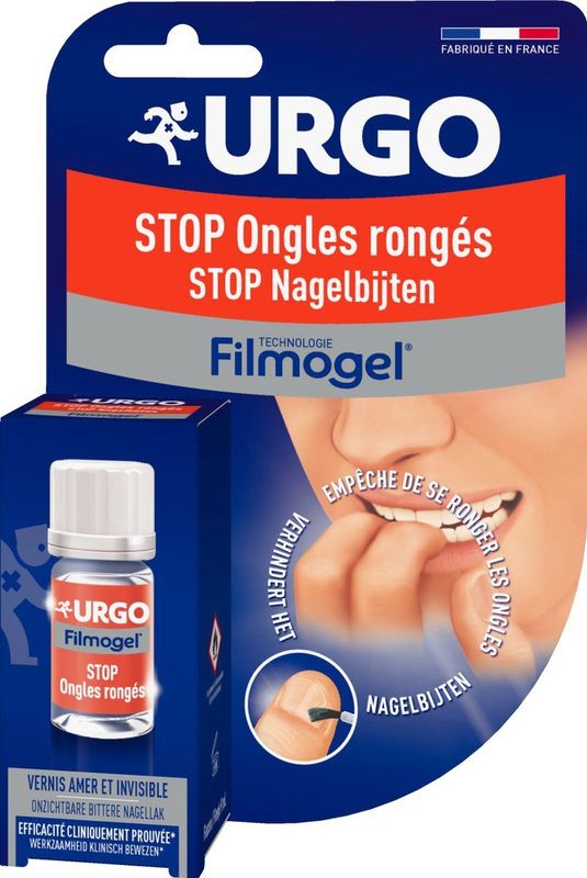 Urgo STOP Nagelbijten - Zeer Bitter - Onzichtbare Nagellak - Herstructureert en Versterkt - Vanaf 3 Jaar - 9 ml