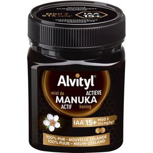 ALVITYL Manuka Honing IAA® 15+ - 100% Natuurlijke Actieve Honing uit Nieuw-Zeeland - 250g Pot - Hoge Antibacteriële Activiteit (MGO > 514 mg/kg) - Ideaal voor de Winter