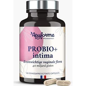 Apyforme - Probio+ Intima - Probiotica Vrouwen Vaginale Flora - Tot 40 Miljard kve/dag - 4 Stammen Lactobacillus Reuteri, Rhamnosus Crispatus en Acidophilus - 100% Frans Voedingssupplement